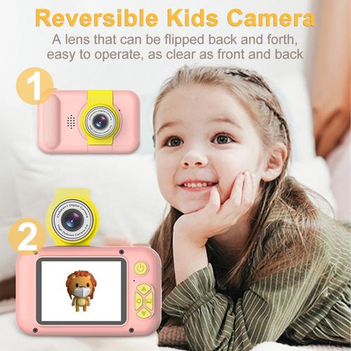 Appareil photo numérique pour enfants avec lentille rabattable, caméscope  vidéo numérique HD, jouets de noël, cadeau