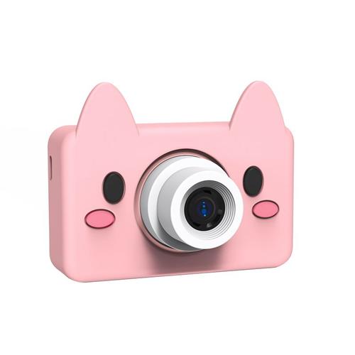 Cochon rose - Appareil photo numérique pour enfants, animaux de dessin animé, jouets'extérieur, écran IPS de 2 pouces, jouets'animaux mignons, meilleur cadeau
