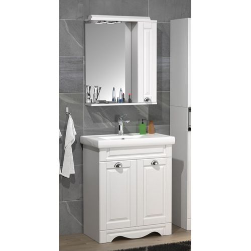 Vcm 3pcs. Lavabo Largeur 60 Cm Set De Meubles De Salle De Bain Lavabo Armoire De Toilette Landhaus Casalo L