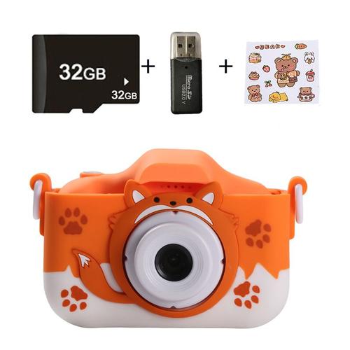 Ensemble orange 40MP-32 Go - Appareil Photo pour enfants, double caméra avant arrière, double objectif HD 40mp, Photo vidéo numérique, jouets cadeaux pour enfants, nouveau