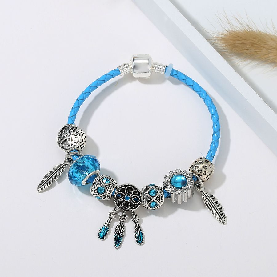 Bleu - 21cm - Bracelet Original Pour Enfants, Collection Océan, Tortue Bleue, Hippocampe, Narwhal, Dauphin Perlé, Pour Garçons Et Filles