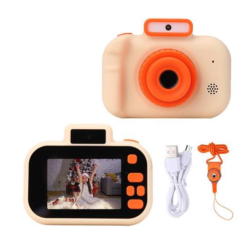 Jaune sans carte - Caméra de tourisme haute définition pour enfants, écran IPS HD 2 pouces, caméra numérique pour enfants, chargement USB avec lanière, jouets pour enfants, 4000W