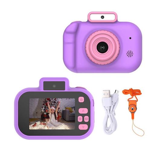 Purple No Carte - Caméra de tourisme haute définition pour enfants, écran IPS HD 2 pouces, caméra numérique pour enfants, chargement USB avec lanière, jouets pour enfants, 4000W