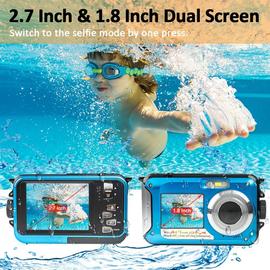 Appareil Photo étanche Full HD 1080p pour plongée en apnée 24.0 MP Camera  Etanche à Double écran Camera sous Marine