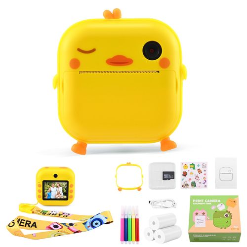 Canard - Cncbbackpack Appareil Photo Numérique Pour Enfants, 1080p, 2.4 Pouces, Appareil Photo Instantané, Vidéo Avec Papier'impression, Carte Tf 32g, Cadeau Pour Enfants
