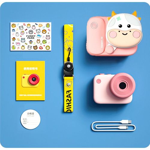 standard - Bétail - Mini Appareil Photo Numérique Instantané avec Vidéo HD, Objectif Touriste Statique, Photo Thermique, Jouet pour Enfants, Cadeau'Anniversaire et de Noël pour Garçons et Bol