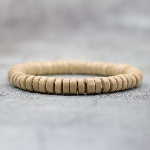 Blanc - L 20,5 Cm 8 Pouces - Bracelet Vintage En Bois Pour Homme, Perles De Wengé, Cadeau Pour Petit Ami, Mari, Accessoires, Bijoux