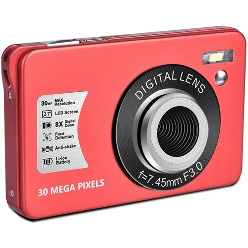 Carte SD 16G - Rouge - Petit appareil photo numérique, écran IPS 2.7  pouces, Zoom 16X, détection de visage, Vlogging, pour photographie  débutants et enfants
