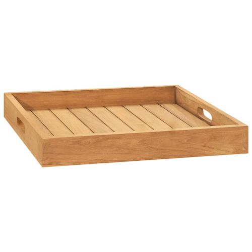 vidaXL Plateau de service 50x50 cm Bois de teck massif
