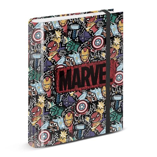 Classeur 4 Anneaux Papier Quad - Marvel Avengers Fun - Noir - Taille Unique