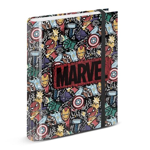 Avengers Fun Classeur 4 Anneaux Papier Quadrillé, Noir