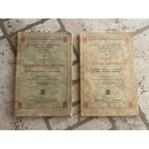 Lot De 2 Livres " Leçon Sur La Théorie Des Spineurs " I Et Ii Par Elie Cartan .