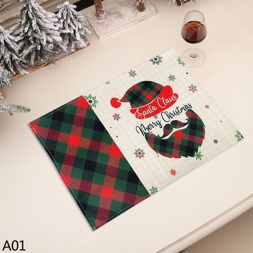 Napperons de noël en lin 33x44cm, napperons de noël, flocons de neige, sous verre, tapis de bol, pour nouvel an, décor de Table