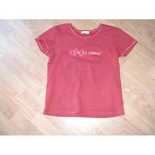 Tee Shirt Oxbow Rouge Foncé Sigle Devant Taille 14 Ans/164 Tbe