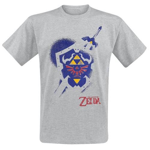 T-Shirt The Legend Of Zelda - Sword And Shield - Gris - M