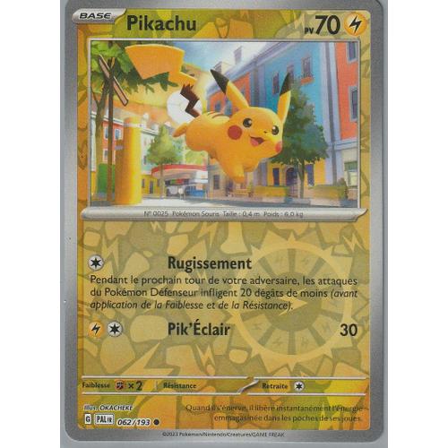 Carte Pokémon - Pikachu - 062/193 - Reverse - Sv2 Evolutions À Paldea