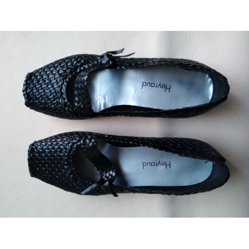 Mocassin - Heyraud - En Cuir Tressé Noire - 37