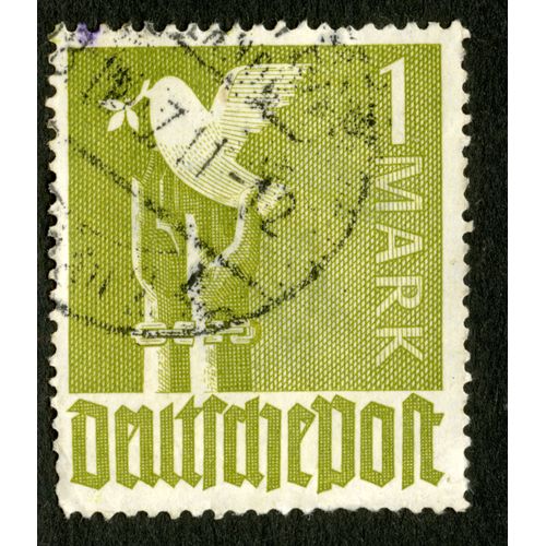 Timbre Oblitéré Deutsche Post, 1 Mark