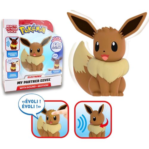 Pokémon My Partner Evoli Eevee - Figurine Électronique Interactive Avec Capteurs Tactiles Qui Parle Et Bouge