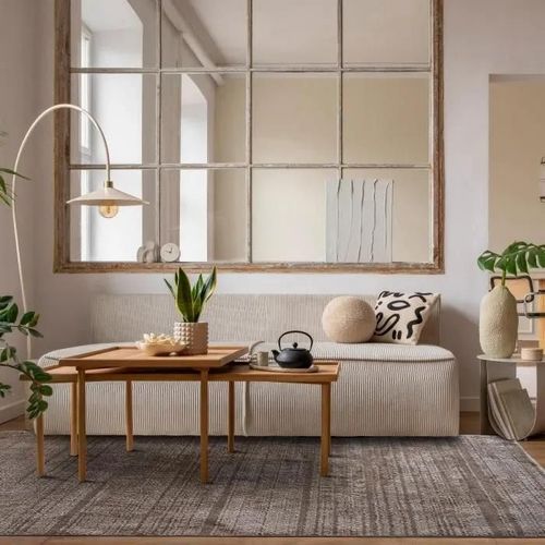 HORIZON UNI - Tapis contemporain en polyester marron 120x166