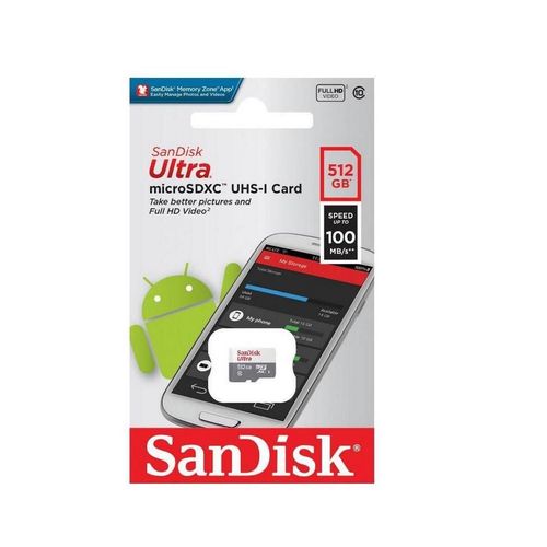 Carte Micro SD SanDisk ultra 512 Go SDSQUNR-512G-GN3MN jusqu'à 100Mo/s