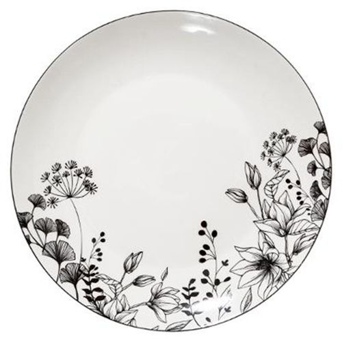 Lot De 6 Assiettes Plates "White Floral" 27cm Blanc