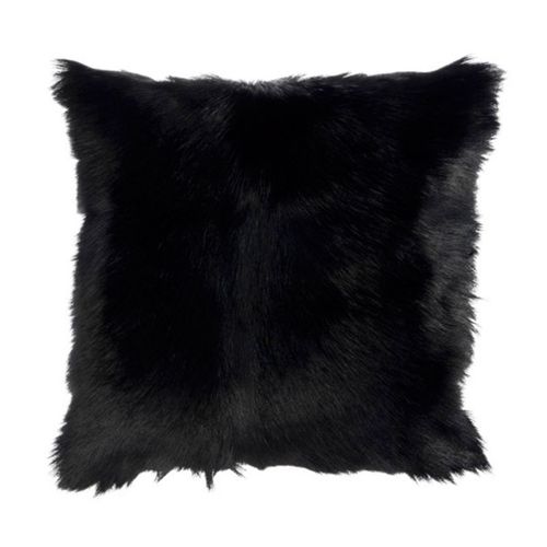 Paris Prix - Coussin Déco "Peau De Chèvre" 40x40cm Noir