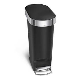 Poubelle Etroite à pédale et rebord 40L code N noire