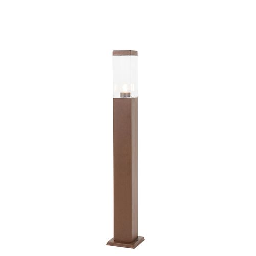 Qazqa Moderne Moderne Buitenlamp Paal Roestbruin 80 Cm - Malios Acier Inoxydable /Plastique Brun Rouille Rectangulaire / Extã©Rieur / Jardin / Luminaire / Lumiere / ÃClairage E27 Max. 1 X...