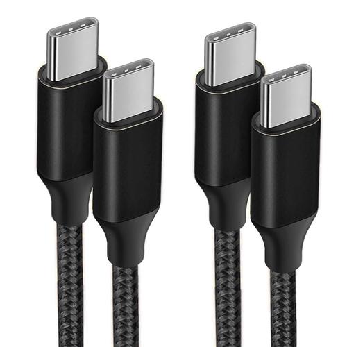 Lot de 2 Câble USB-C vers USB-C Rapide 3A pour Xiaomi 12/12T Pro 13 Ultra 11i 11T Lite Mi 11 Pro -Nylon Renforcé 1M Noir - E.F.Connection