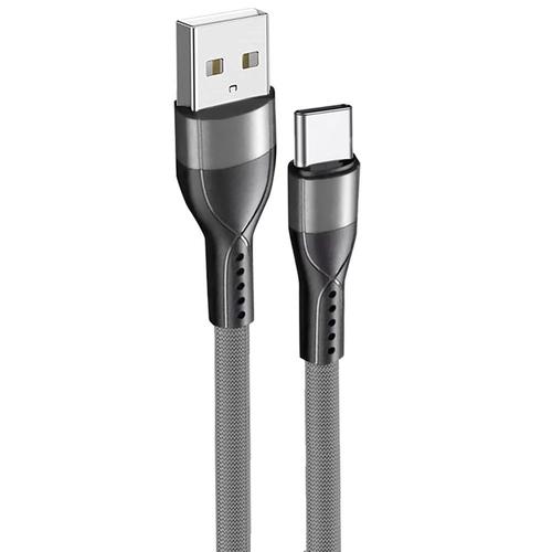 Câble USB-C Charge Rapide 3A pour Samsung Galaxy M52 5G M13 4G M23 5G M32 M33 - Nylon Slim 1M Gris - E.F.Connection
