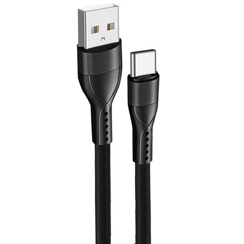 Câble USB-C 3A Nylon Charge Rapide pour Xiaomi Redmi 10A 10C 11A Redmi 9 9A 9C 9T - 1M Noir - E.F.Connection