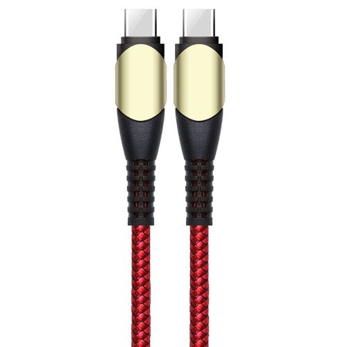 Câble USB-C vers USB-C 60W Rapide pour Samsung Xiaomi Redmi OPPO - Nylon Robuste 1M Rouge - E.F.Connection