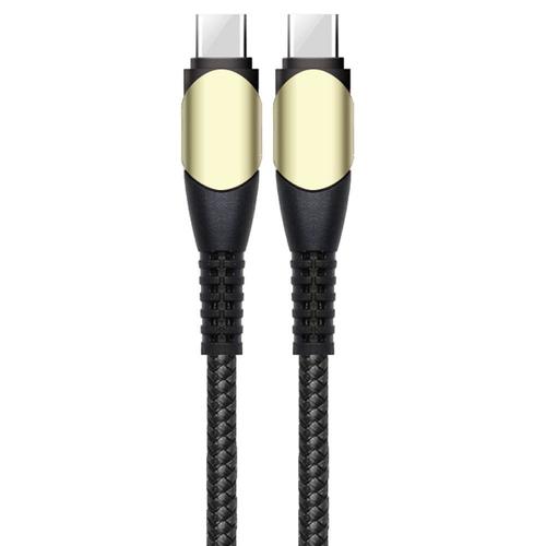 Câble Usb-C Vers Usb-C Charge Rapide 60w Pour Samsung S23+ S23 Ultra S22+ S22 Ultra S21 Fe S21+ S20 Fe - Nylon Renforcé Noir 1m - E.F.Connection