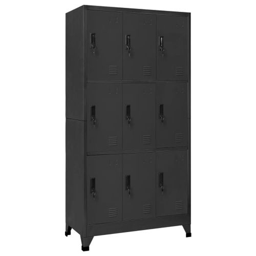 Vidaxl Armoire À Casiers Anthracite 90x45x180 Cm Acier