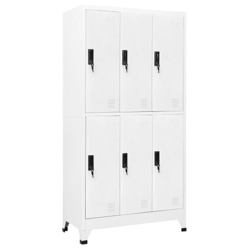 Vidaxl Armoire À Casiers Blanc 90x45x180 Cm Acier
