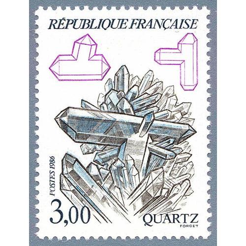 France 1986, Très Beau Timbre Neuf** Luxe Yvert 2430, 4ème Série Nature De France - Minéraux, Le Quartz.