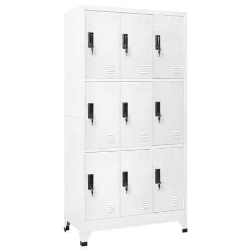 Vidaxl Armoire À Casiers Blanc 90x45x180 Cm Acier