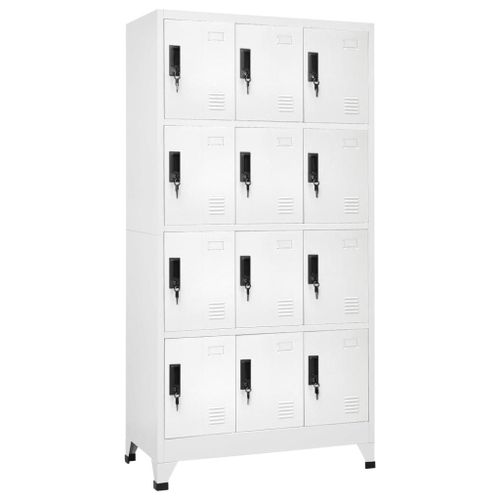 Vidaxl Armoire À Casiers Blanc 90x45x180 Cm Acier