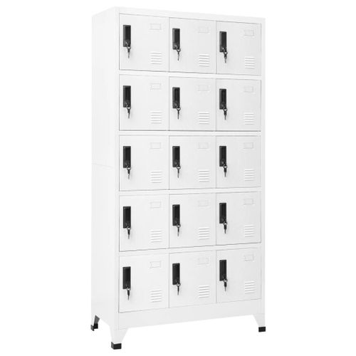 Vidaxl Armoire À Casiers Blanc 90x40x180 Cm Acier