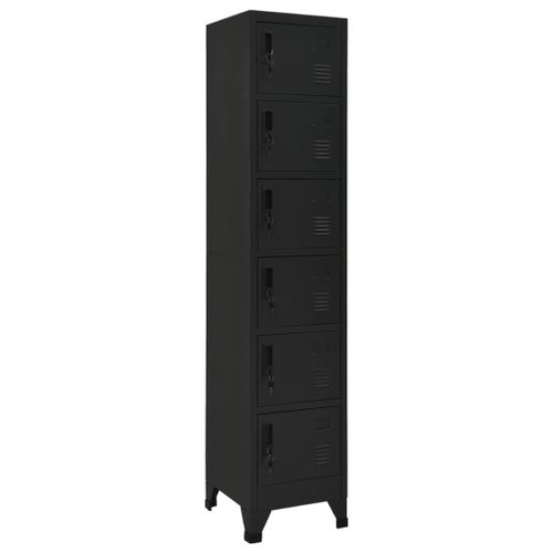 Vidaxl Armoire À Casiers Noir 38x40x180 Cm Acier