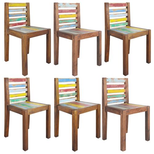Vidaxl Chaises De Salle À Manger 6 Pcs Bois De Récupération Solide