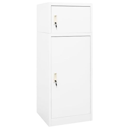 Vidaxl Armoire À Selles Blanc 53x53x140 Cm Acier