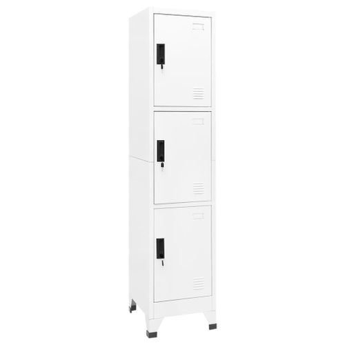 Vidaxl Armoire À Casiers Blanc 38x45x180 Cm Acier