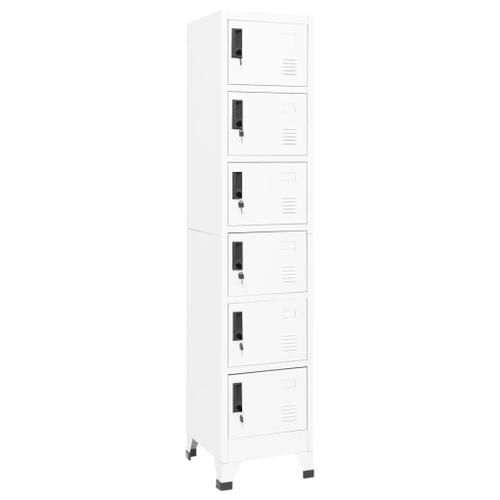 Vidaxl Armoire À Casiers Blanc 38x40x180 Cm Acier