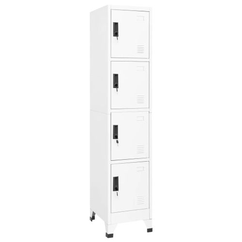 Vidaxl Armoire À Casiers Blanc 38x45x180 Cm Acier
