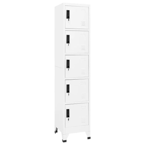 Vidaxl Armoire À Casiers Blanc 38x40x180 Cm Acier
