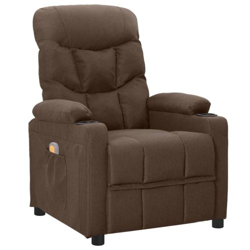 Vidaxl Fauteuil De Massage Inclinable Marron Tissu