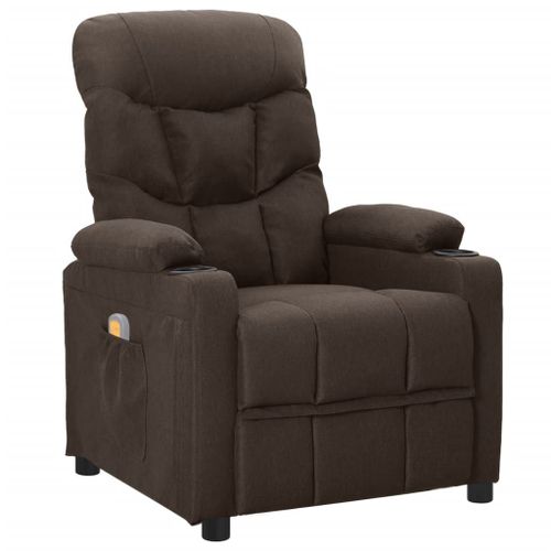 Vidaxl Fauteuil De Massage Inclinable Marron Fonc¿¿ Tissu