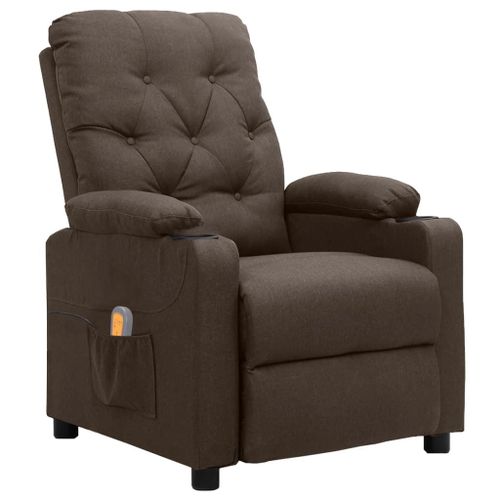 Vidaxl Fauteuil De Massage Inclinable Marron Tissu